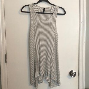 Gray and white striped tunic